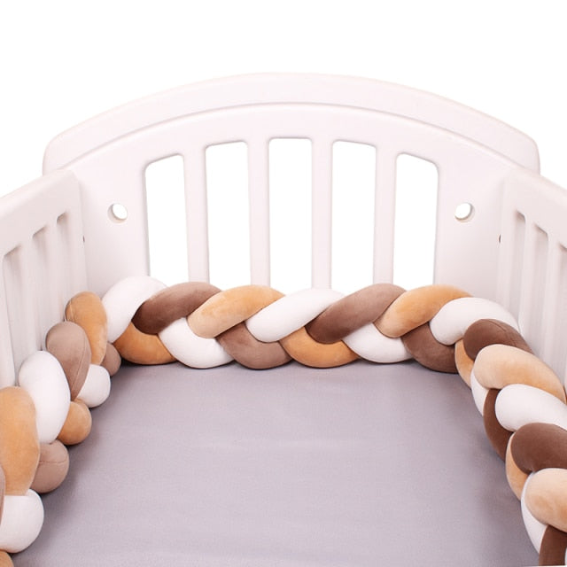 Baby Bed Bumper Crib woven Braid Pillow Cushion Infant Protector Pad