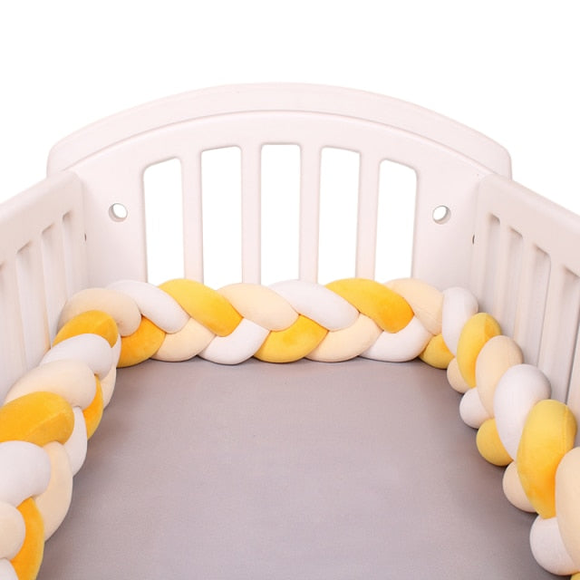 Baby Bed Bumper Crib woven Braid Pillow Cushion Infant Protector Pad