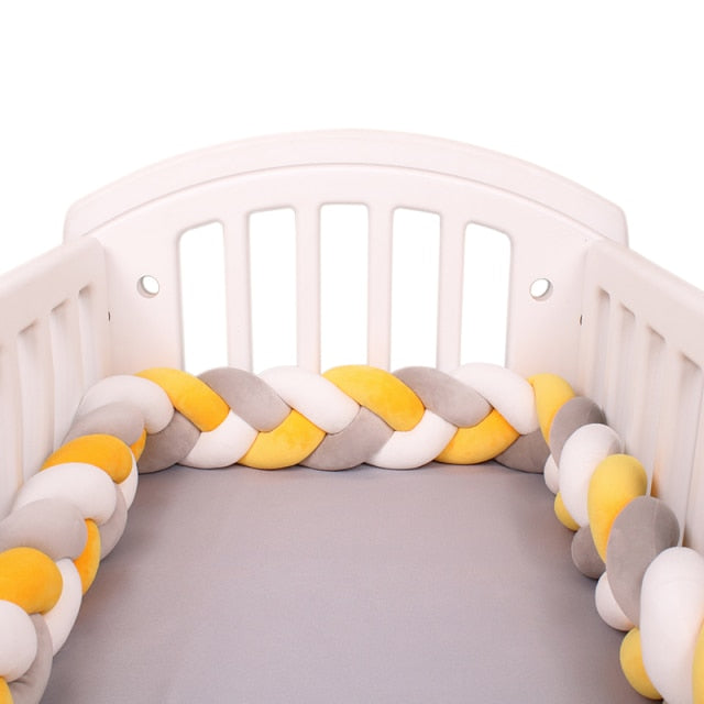 Baby Bed Bumper Crib woven Braid Pillow Cushion Infant Protector Pad