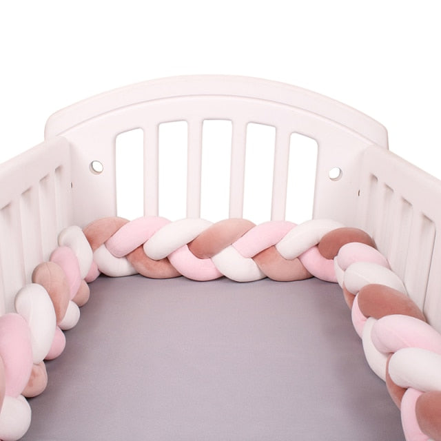 Baby Bed Bumper Crib woven Braid Pillow Cushion Infant Protector Pad