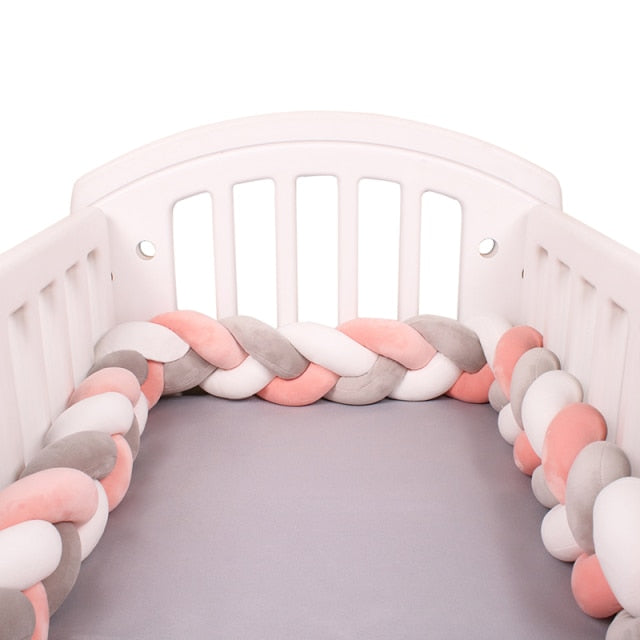 Baby Bed Bumper Crib woven Braid Pillow Cushion Infant Protector Pad