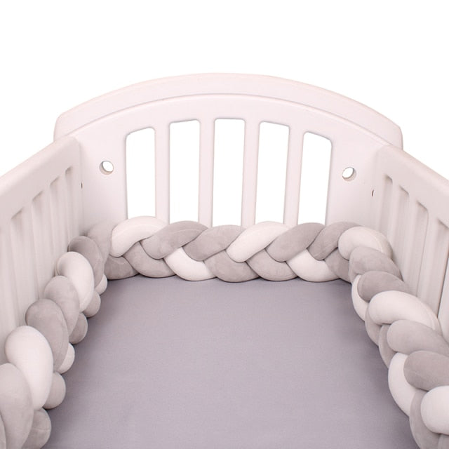 Baby Bed Bumper Crib woven Braid Pillow Cushion Infant Protector Pad