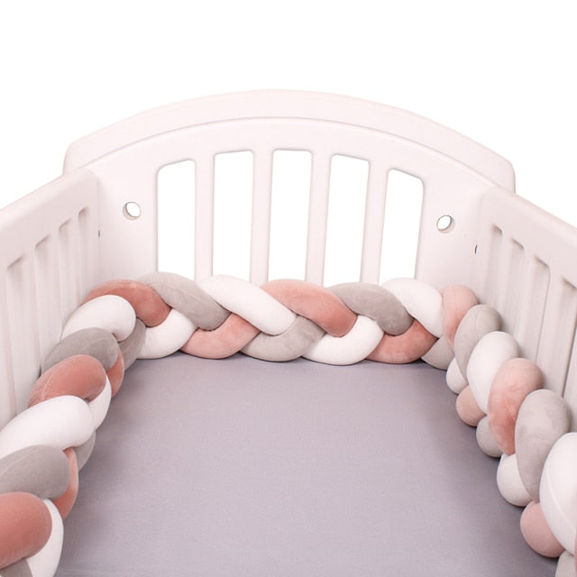 Baby Bed Bumper Crib woven Braid Pillow Cushion Infant Protector Pad