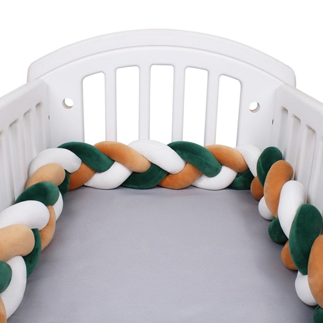 Baby Bed Bumper Crib woven Braid Pillow Cushion Infant Protector Pad