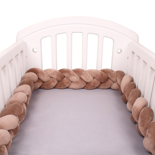 Baby Bed Bumper Crib woven Braid Pillow Cushion Infant Protector Pad