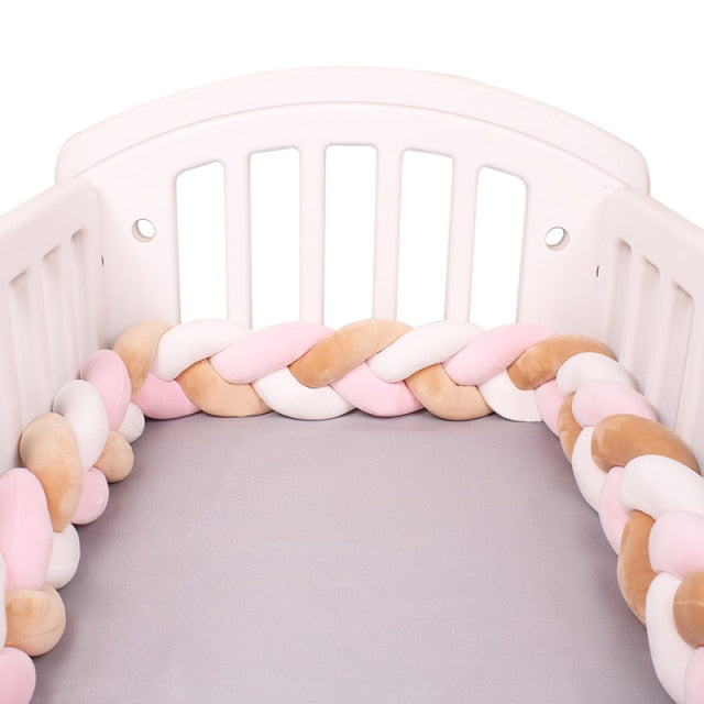 Baby Bed Bumper Crib woven Braid Pillow Cushion Infant Protector Pad