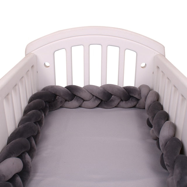 Baby Bed Bumper Crib woven Braid Pillow Cushion Infant Protector Pad