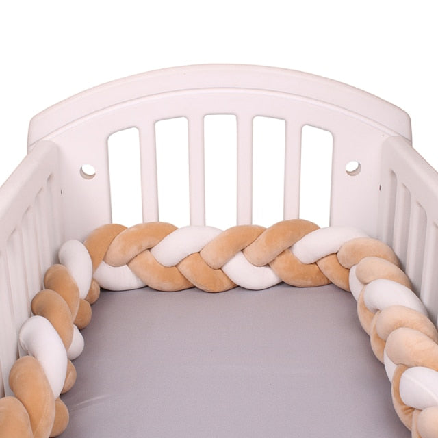 Baby Bed Bumper Crib woven Braid Pillow Cushion Infant Protector Pad