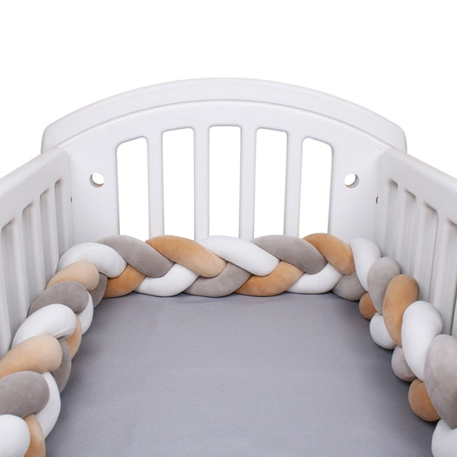 Baby Bed Bumper Crib woven Braid Pillow Cushion Infant Protector Pad