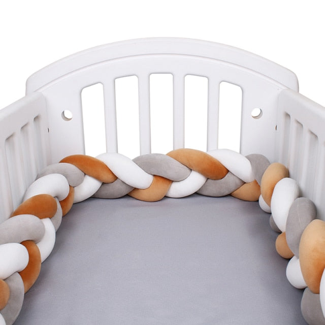 Baby Bed Bumper Crib woven Braid Pillow Cushion Infant Protector Pad