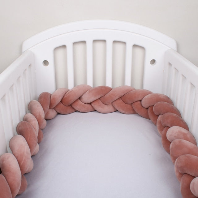 Baby Bed Bumper Crib woven Braid Pillow Cushion Infant Protector Pad