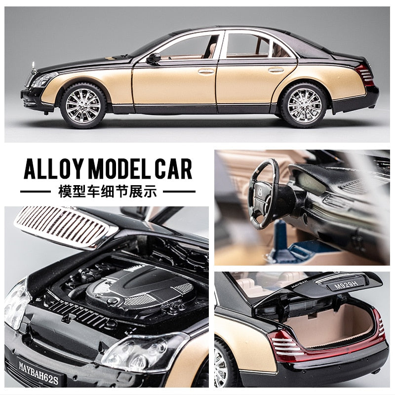 Car Model Mercedes Benz Maybach 62s S650 Classic Alloy Diecast Metal Toy Vehicles Car Kids 1:24