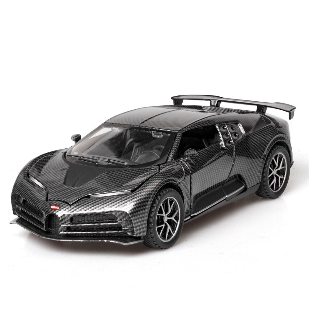 Car Model Bugatti Centodieci Carbon fiber Diecasts Metal Alloy Vehicles Toy Pull Back Kids children 1:32