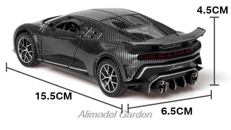 Car Model Bugatti Centodieci Carbon fiber Diecasts Metal Alloy Vehicles Toy Pull Back Kids children 1:32