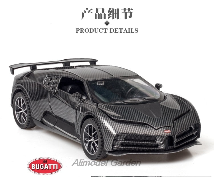 Car Model Bugatti Centodieci Carbon fiber Diecasts Metal Alloy Vehicles Toy Pull Back Kids children 1:32