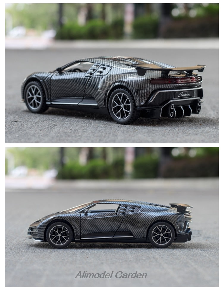 Car Model Bugatti Centodieci Carbon fiber Diecasts Metal Alloy Vehicles Toy Pull Back Kids children 1:32