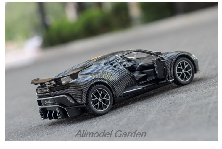 Car Model Bugatti Centodieci Carbon fiber Diecasts Metal Alloy Vehicles Toy Pull Back Kids children 1:32