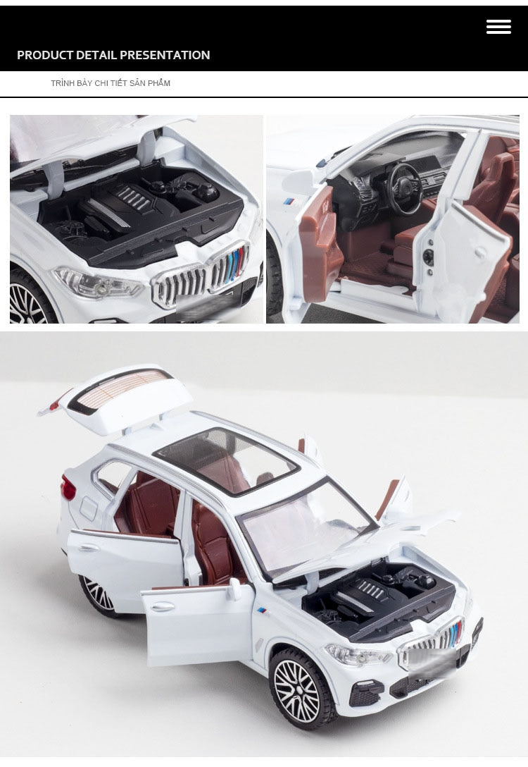 Car Model X5 Toy Diecast Alloy Metal Pull Back Toys Off-Road Vehicle Children Kids 1/32