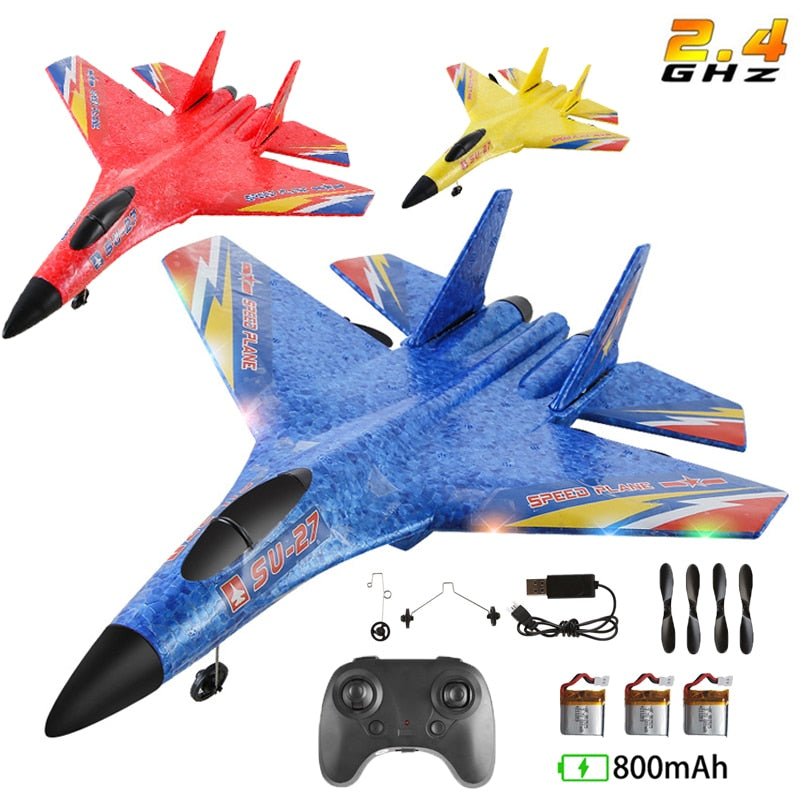 RC Remote Control Foam plastic Plane SU-27 Airplane Aircraft Fighter 2.4G Radio Control Glider Toys Children kids