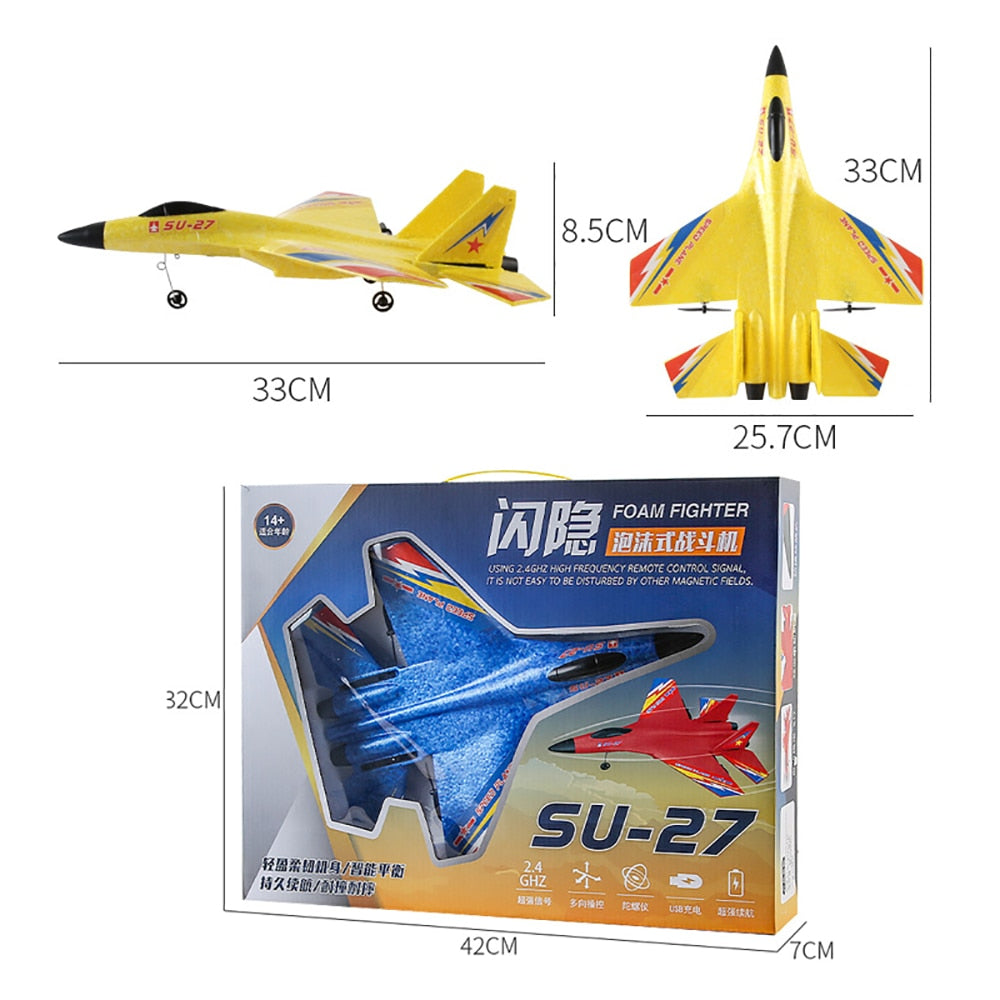 RC Remote Control Foam plastic Plane SU-27 Airplane Aircraft Fighter 2.4G Radio Control Glider Toys Children kids