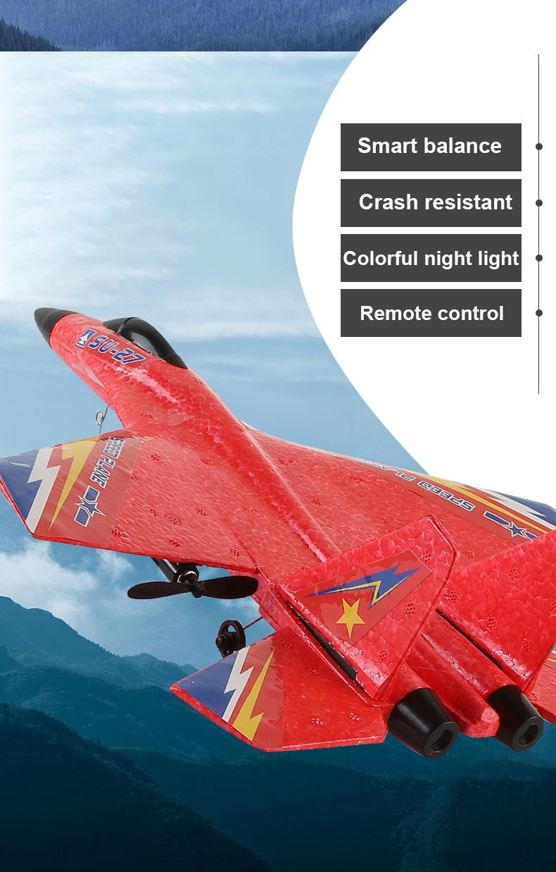 RC Remote Control Foam plastic Plane SU-27 Airplane Aircraft Fighter 2.4G Radio Control Glider Toys Children kids