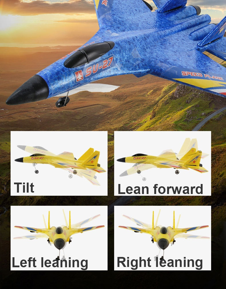 RC Remote Control Foam plastic Plane SU-27 Airplane Aircraft Fighter 2.4G Radio Control Glider Toys Children kids