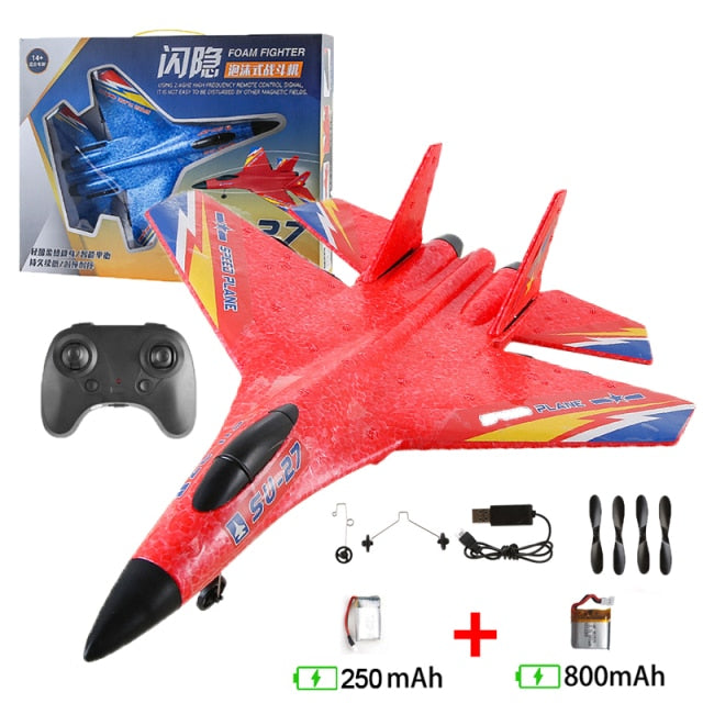 RC Remote Control Foam plastic Plane SU-27 Airplane Aircraft Fighter 2.4G Radio Control Glider Toys Children kids