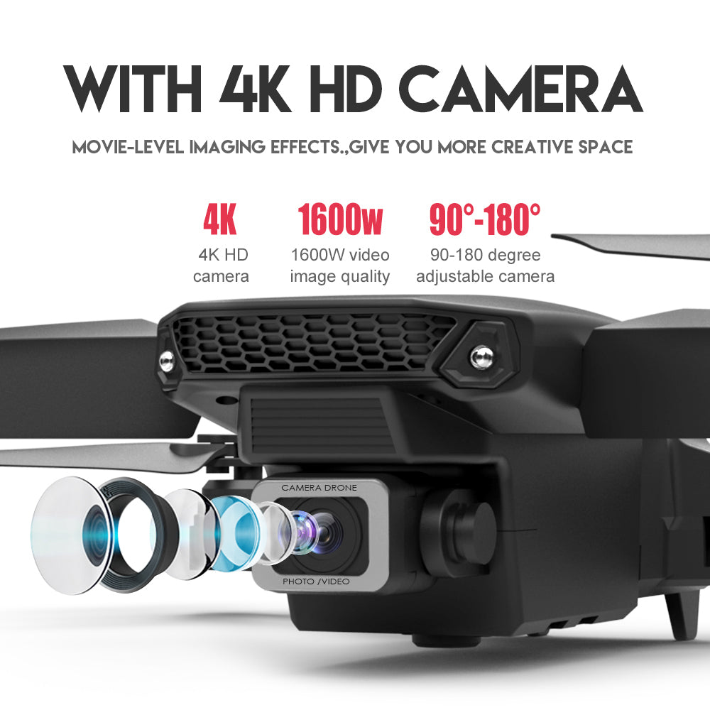 Drone Camera Quadcopter E88 FPV With Wide Angle 1080P HD 4K  Hold WiFi RC Remote Control Foldable