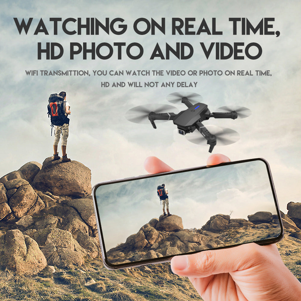 Drone Camera Quadcopter E88 FPV With Wide Angle 1080P HD 4K  Hold WiFi RC Remote Control Foldable