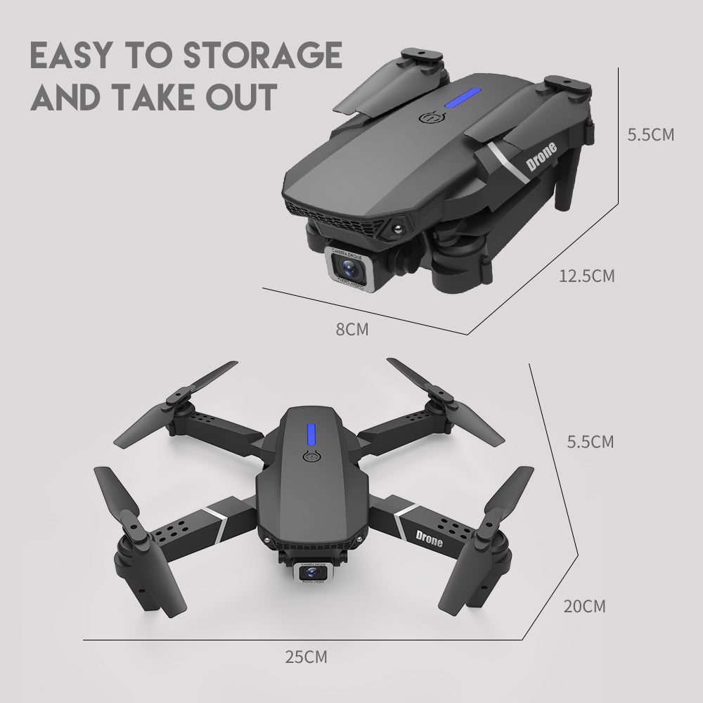 Drone Camera Quadcopter E88 FPV With Wide Angle 1080P HD 4K  Hold WiFi RC Remote Control Foldable