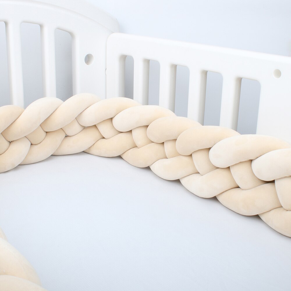 Baby Bed Bumper Crib woven Braid Pillow Cushion Infant Protector Pad 4 Knot 12cm 14cm Height