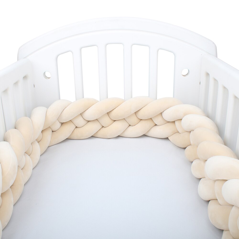 Baby Bed Bumper Crib woven Braid Pillow Cushion Infant Protector Pad 4 Knot 12cm 14cm Height