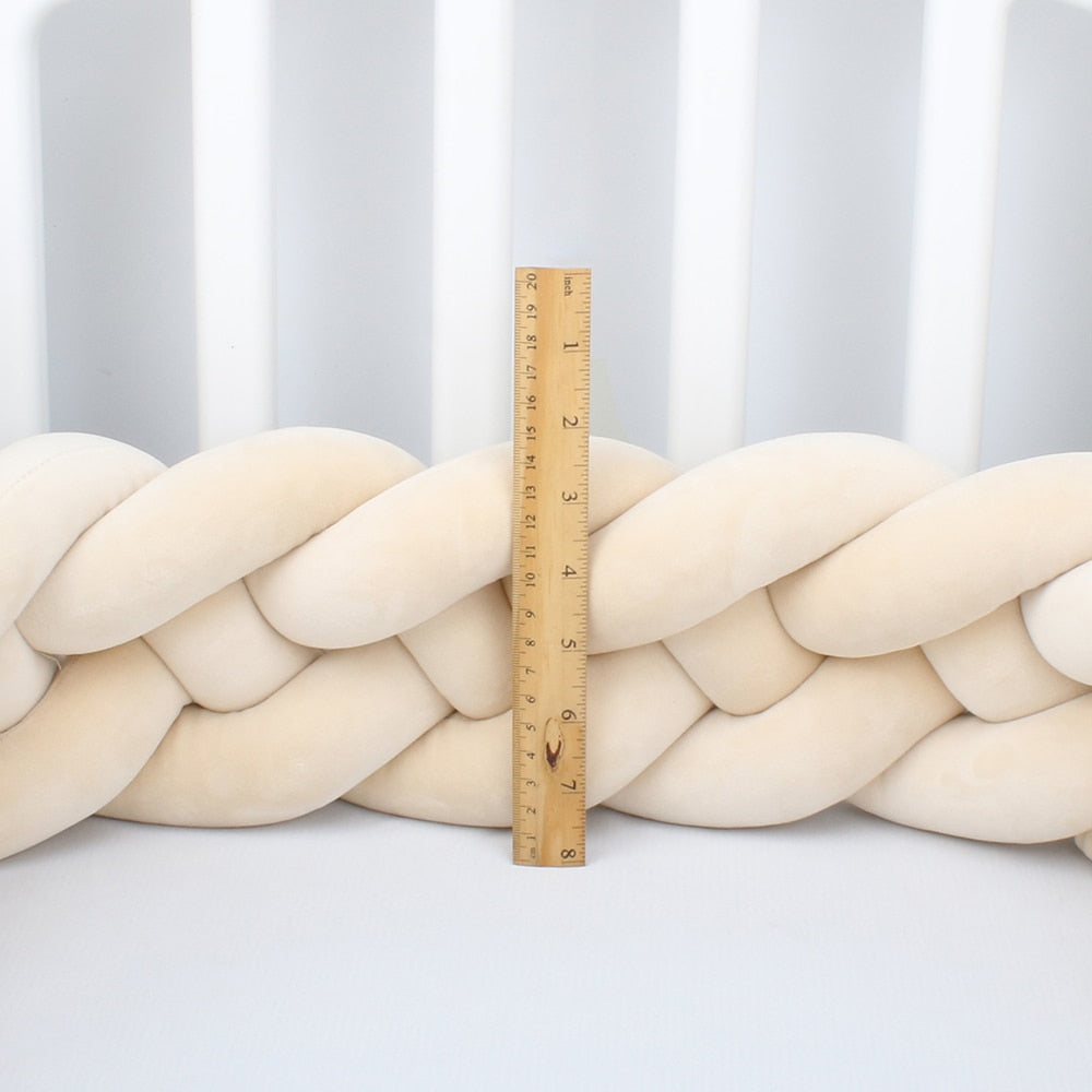 Baby Bed Bumper Crib woven Braid Pillow Cushion Infant Protector Pad 4 Knot 12cm 14cm Height