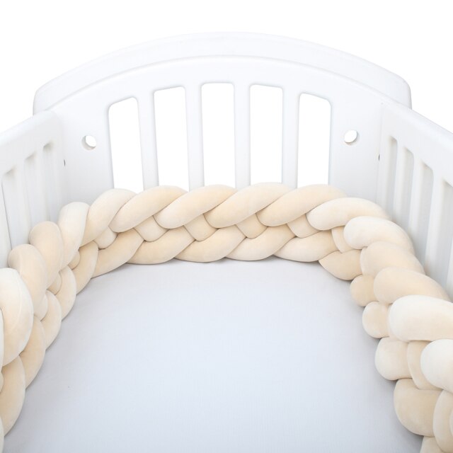 Baby Bed Bumper Crib woven Braid Pillow Cushion Infant Protector Pad 4 Knot 12cm 14cm Height