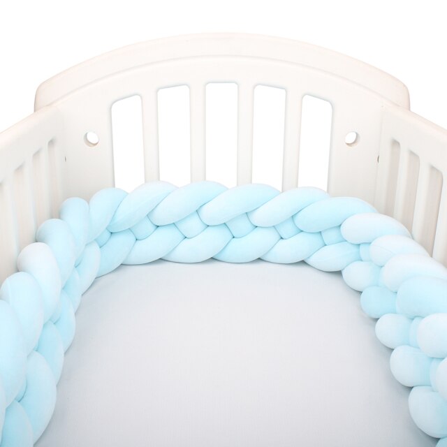 Baby Bed Bumper Crib woven Braid Pillow Cushion Infant Protector Pad 4 Knot 12cm 14cm Height