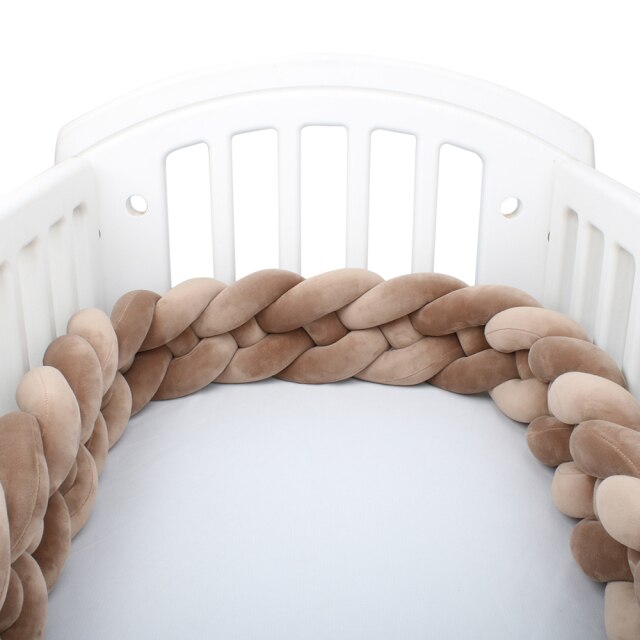 Baby Bed Bumper Crib woven Braid Pillow Cushion Infant Protector Pad 4 Knot 12cm 14cm Height