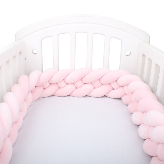 Baby Bed Bumper Crib woven Braid Pillow Cushion Infant Protector Pad 4 Knot 12cm 14cm Height