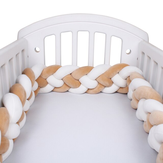 Baby Bed Bumper Crib woven Braid Pillow Cushion Infant Protector Pad 4 Knot 12cm 14cm Height