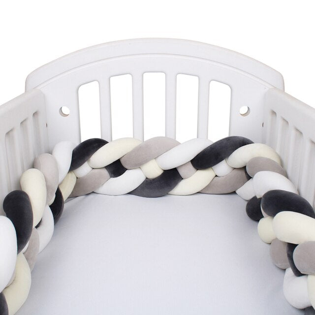 Baby Bed Bumper Crib woven Braid Pillow Cushion Infant Protector Pad 4 Knot 12cm 14cm Height