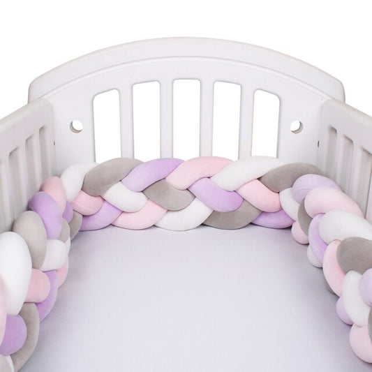 Baby Bed Bumper Crib woven Braid Pillow Cushion Infant Protector Pad 4 Knot 12cm 14cm Height