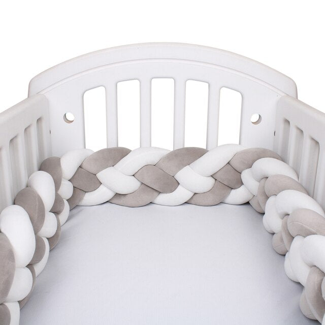 Baby Bed Bumper Crib woven Braid Pillow Cushion Infant Protector Pad 4 Knot 12cm 14cm Height