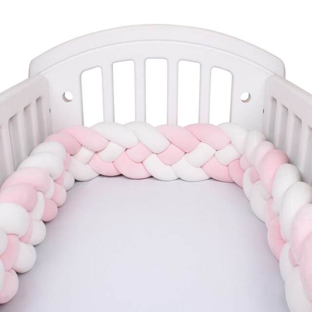 Baby Bed Bumper Crib woven Braid Pillow Cushion Infant Protector Pad 4 Knot 12cm 14cm Height