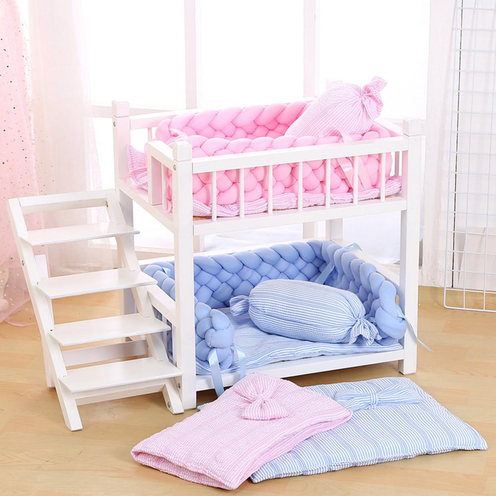 Baby Bed Bumper Crib woven Braid Pillow Cushion Infant Protector Pad Knotted 5M Liner Cotton Long Pillow