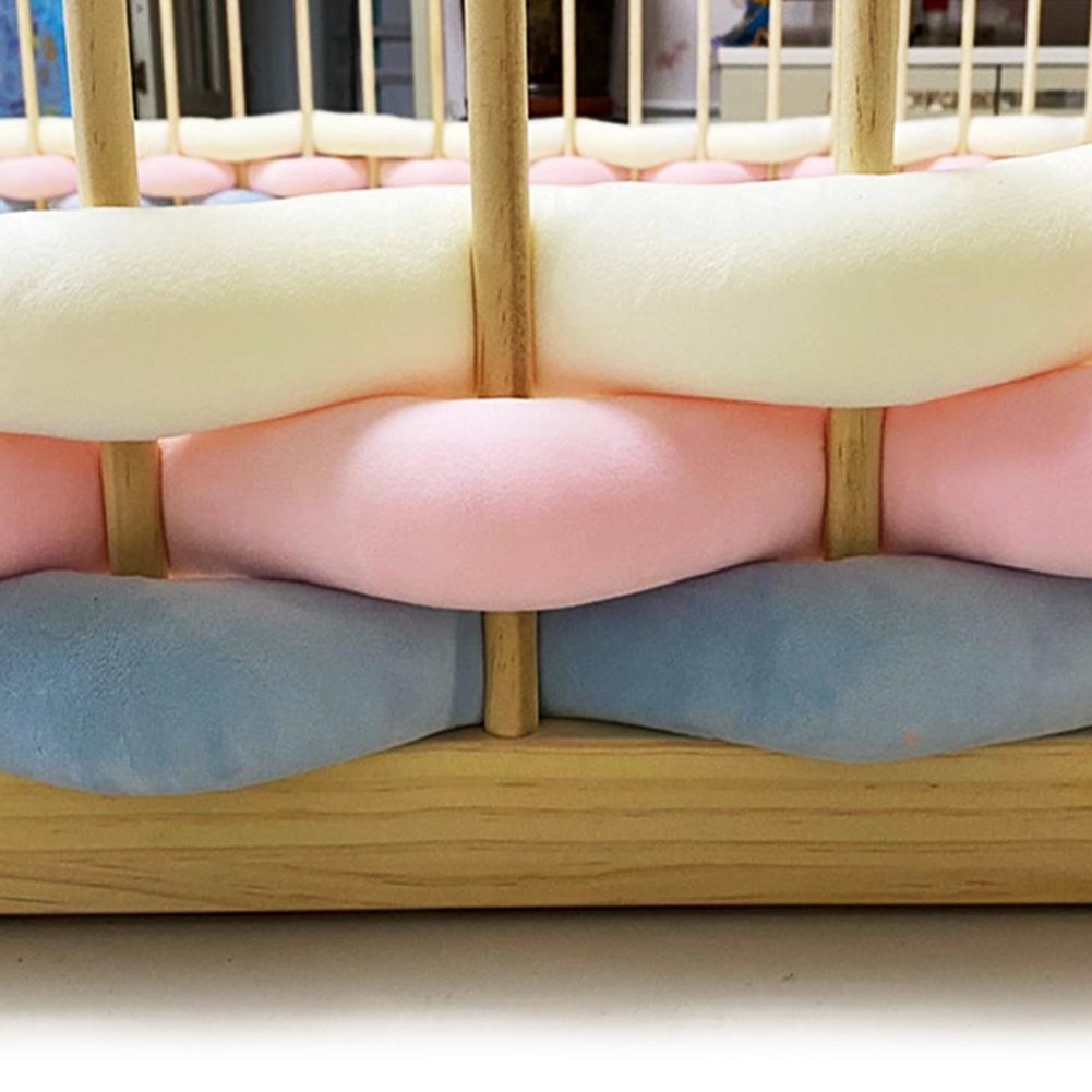 Baby Bed Bumper Crib woven Braid Pillow Cushion Infant Protector Pad Knotted 5M Liner Cotton Long Pillow