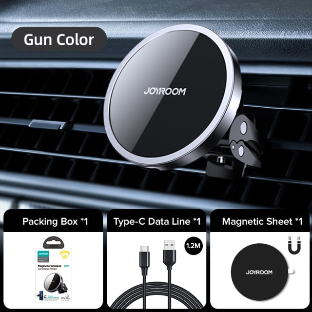 15W Qi Magnetic Wireless Car Charger Phone Holder Mount