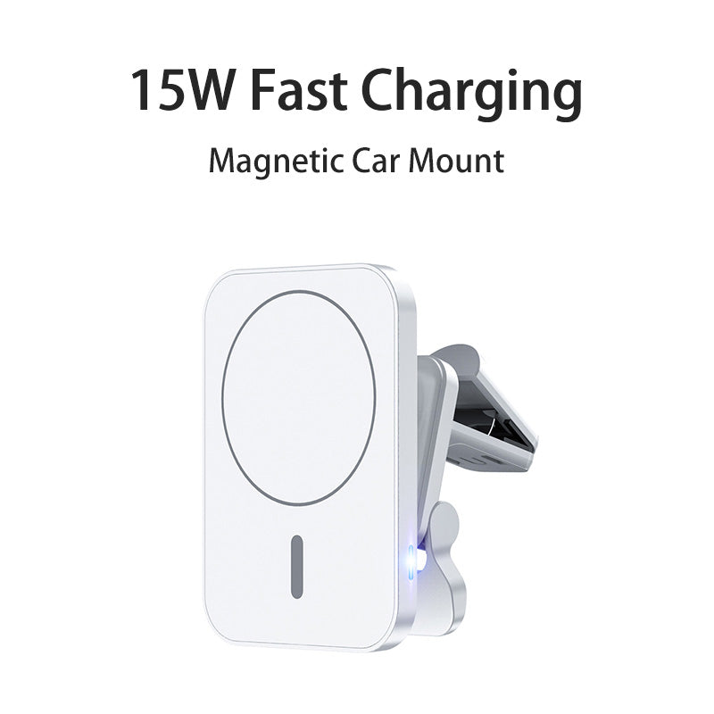 15W Magnetic Wireless Chargers Car Magnetic Mount Phone Holder Air Vent Stand