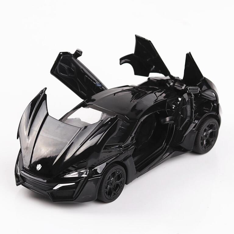 Car Model Lykan the fast and the Furious Diecasts Metal Alloy Toy Vehicles Sound & Light kids Children 1/32