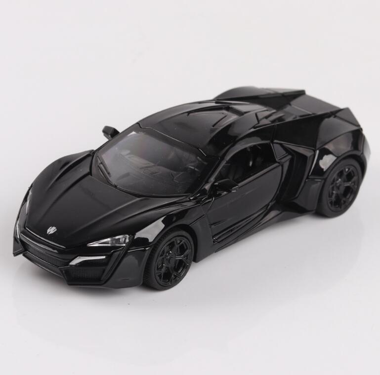 Car Model Lykan the fast and the Furious Diecasts Metal Alloy Toy Vehicles Sound & Light kids Children 1/32